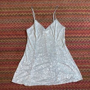 Y2K VINTAGE VICTORIAS SECRET DAMASK PRINT VELVET DRESS FIT N FLARE